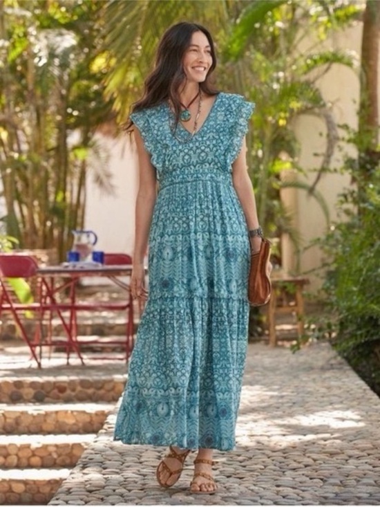 Sundance Dresses & Skirts - Sundance Mystical Mosaics Long Tiered Ruffle Maxi Dress